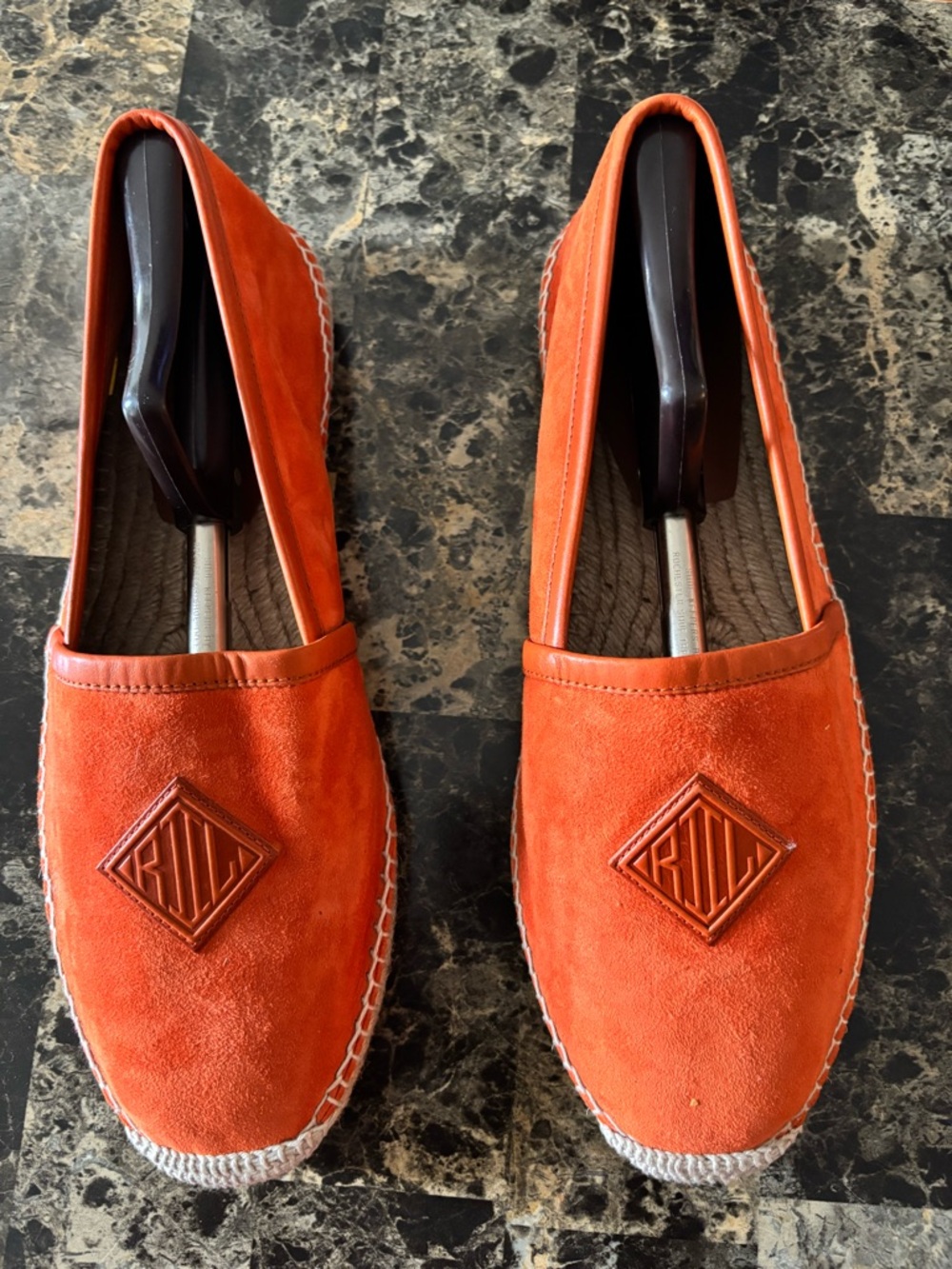 Men’s Ralph Lauren Purple Label Bow Detail Suede Espadrilles sz 11 (orange)